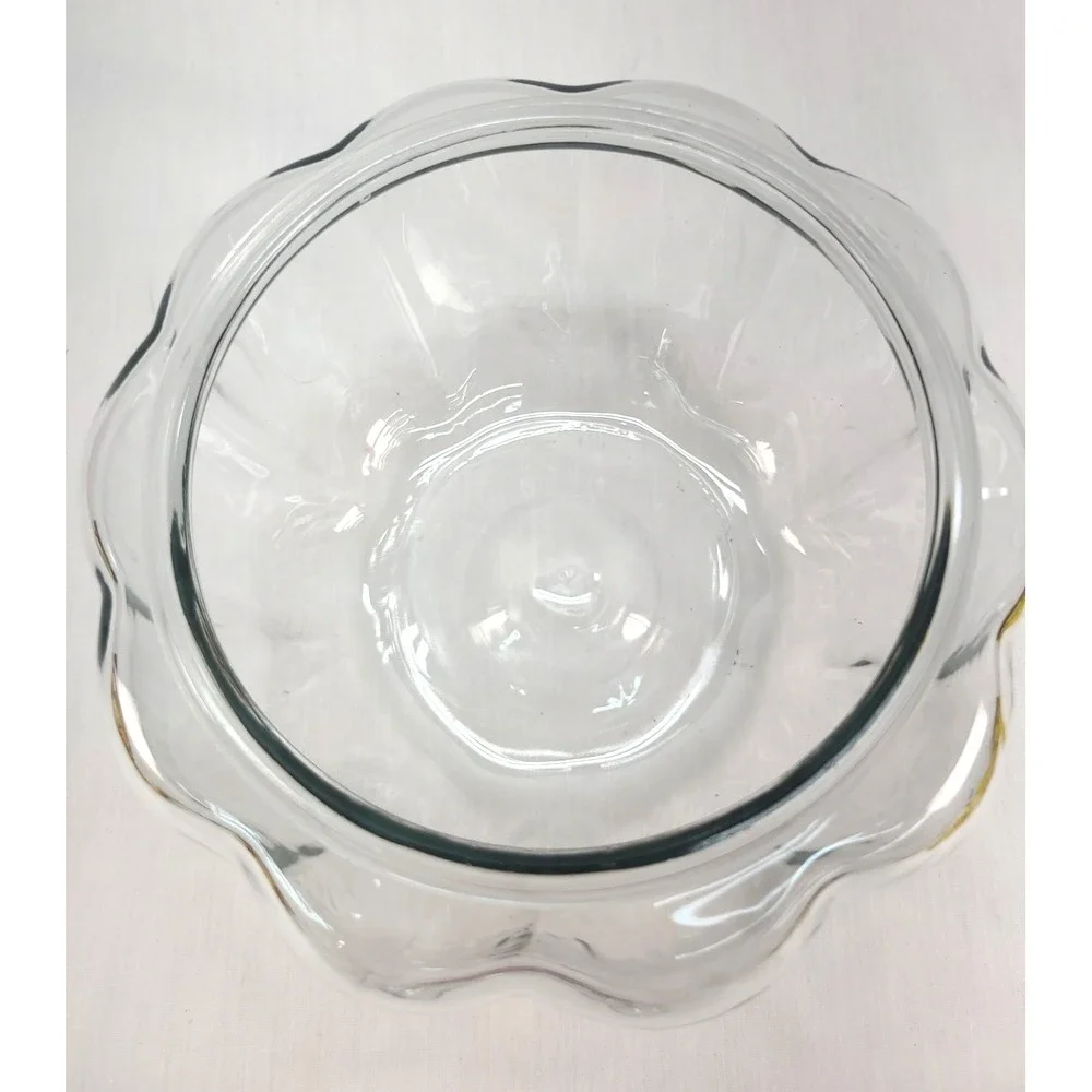Anchor Hocking Pumpkin Jar Candy Cookie Clear Glass with Lid Vintage